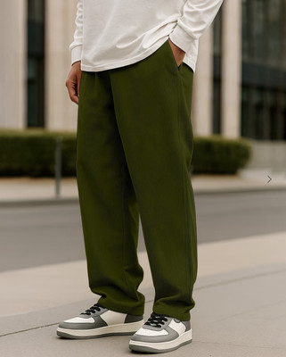 SZN Regular Fit Men Green Trousers