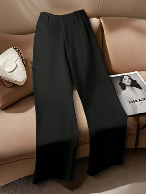 Toochki Regular Fit Women Black Trousers