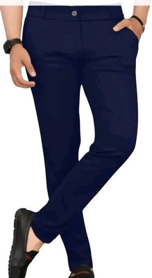 CIVIRASTTYLE Slim Fit Men Blue Trousers