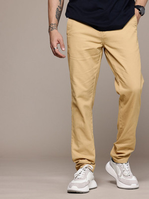 Roadster Regular Fit Men Yellow Trousers