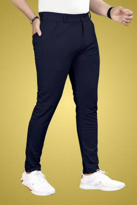 USIGO Comfort Fit Men Dark Blue Trousers
