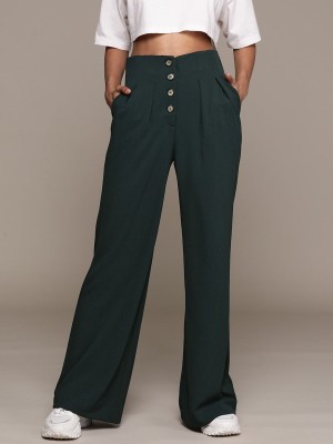 Roadster Regular Fit Women Green Trousers