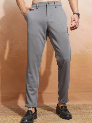 HIGHLANDER Knitted Slim Fit Men Grey Trousers
