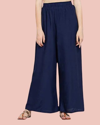 Jugaadu Style Relaxed Women Dark Blue Trousers