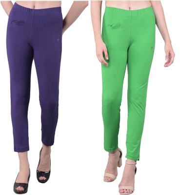 Comfort Lady Relaxed Women Purple, Green Trousers