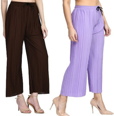 Brainbees Straight Fit Women Brown, Purple Trousers