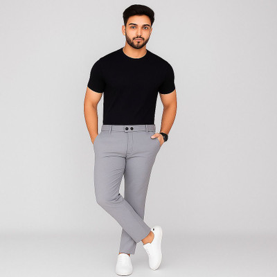 STYROVA Solid Men Grey Track Pants