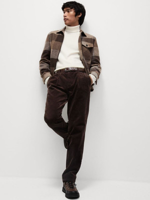 MARKS & SPENCER Regular Fit Men Brown Trousers