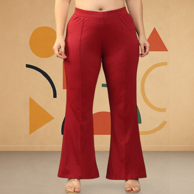 Anitafashion Loose Fit Women Red Trousers