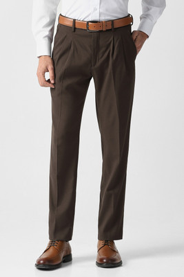 VAN HEUSEN Slim Fit Men Brown Trousers