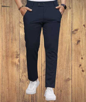 CIVIRASTYLE Regular Fit Men Blue Trousers