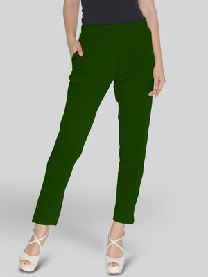 Lyra Slim Fit Women Green Trousers