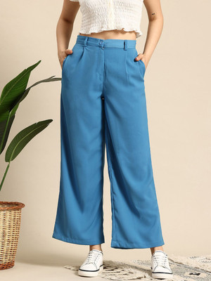 Mast & Harbour Regular Fit Women Maroon Trousers