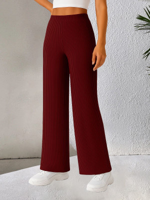 Fabflee Regular Fit Women Maroon Trousers