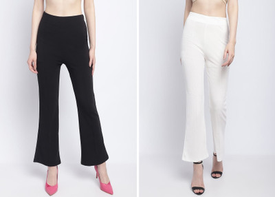 Rhenowear Regular Fit Women Black, White Trousers