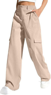 Leriya Fashion Regular Fit Women Cream Trousers