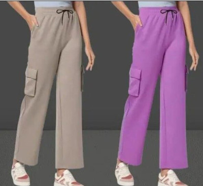 CitySquad Loose Fit Women Grey, Purple Trousers