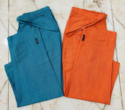 VROEGER Regular Fit Women Green, Orange Trousers