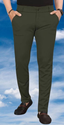 Advikfashion Slim Fit Men Green Trousers