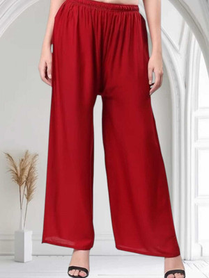 Libracreations Regular Fit Women Red Trousers