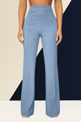 SKD TRENDZ Comfort Fit, Regular Fit Women Light Blue Trousers