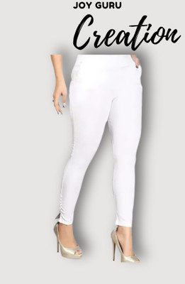 JOYGURU CREATION Slim Fit Women White Trousers