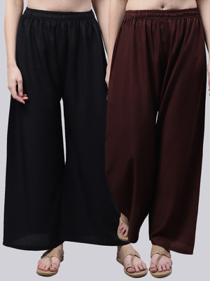 VALLES365 by S.c. Flared Women Brown, Black Trousers