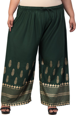Vizcon Loose Fit Women Dark Green, Gold Trousers