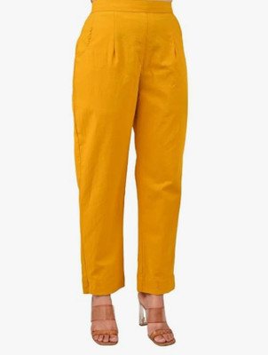 NIVISAA Relaxed Women Yellow Trousers