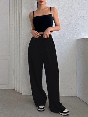 Leriya Fashion Regular Fit Women Black Trousers