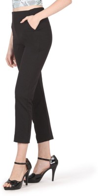 pridewear Slim Fit Women Black Trousers