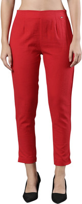 Femmora Comfort Fit Women Red Trousers