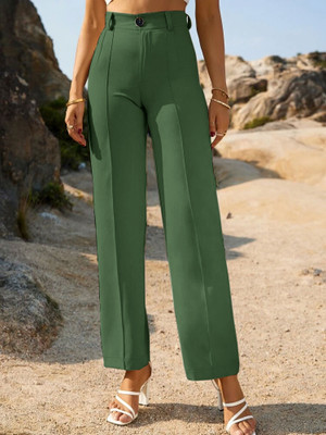 Heturaj fashion Regular Fit Women Dark Green Trousers