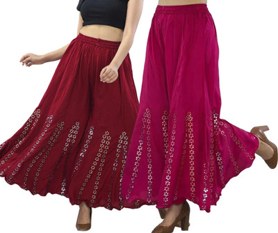 SMAASUM Comfort Fit Women Maroon, Pink Trousers