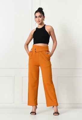 GLADLY Regular Fit Women Yellow Trousers