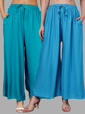 VALLES365 by S.c. Flared Women Blue Trousers