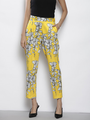 SASSAFRAS Regular Fit Women Yellow Trousers