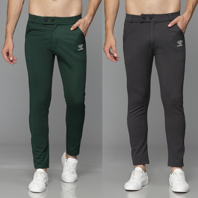 We Perfect Slim Fit Men Green, Grey Trousers