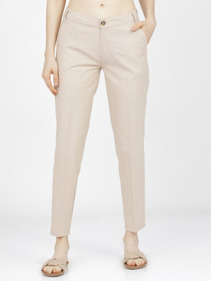 Tokyo Talkies Tapered Women Beige Trousers