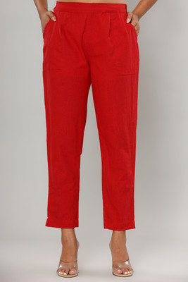 Vivan Enterprises Regular Fit Women Red Trousers