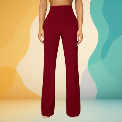 nitafashion Loose Fit Women Maroon Trousers
