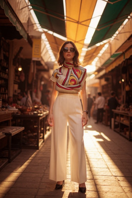 MYMUNI Regular Fit Women White Trousers