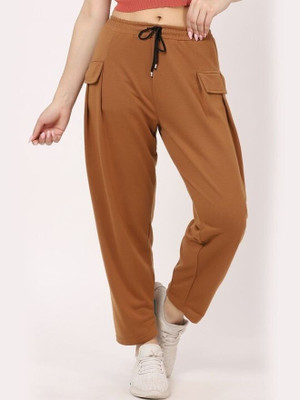 CLOTHINK India Slim Fit Women Brown Trousers