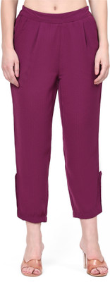 Divine Love Regular Fit Women Purple Trousers