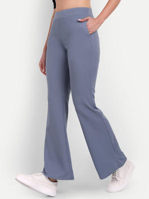Broadstar Flared Women Grey Trousers