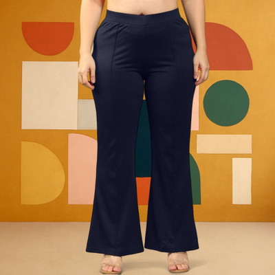 Anitafashion Loose Fit Women Dark Blue Trousers