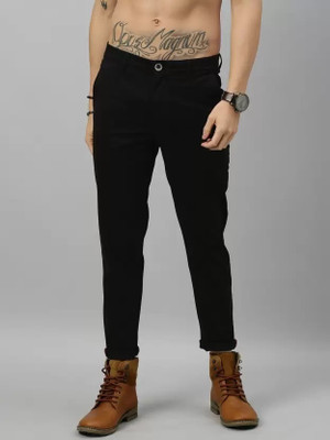 FUBAR Slim Fit Men Black Trousers