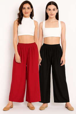 CMUNIQUECREATION Regular Fit Women Red, Black Trousers
