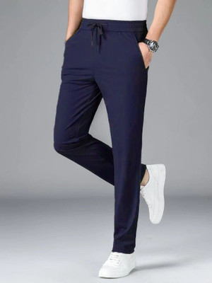 GAHLOT Solid Men Blue Track Pants