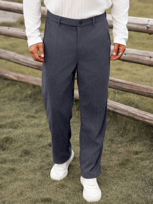 Rajovati Slim Fit Men Grey Trousers